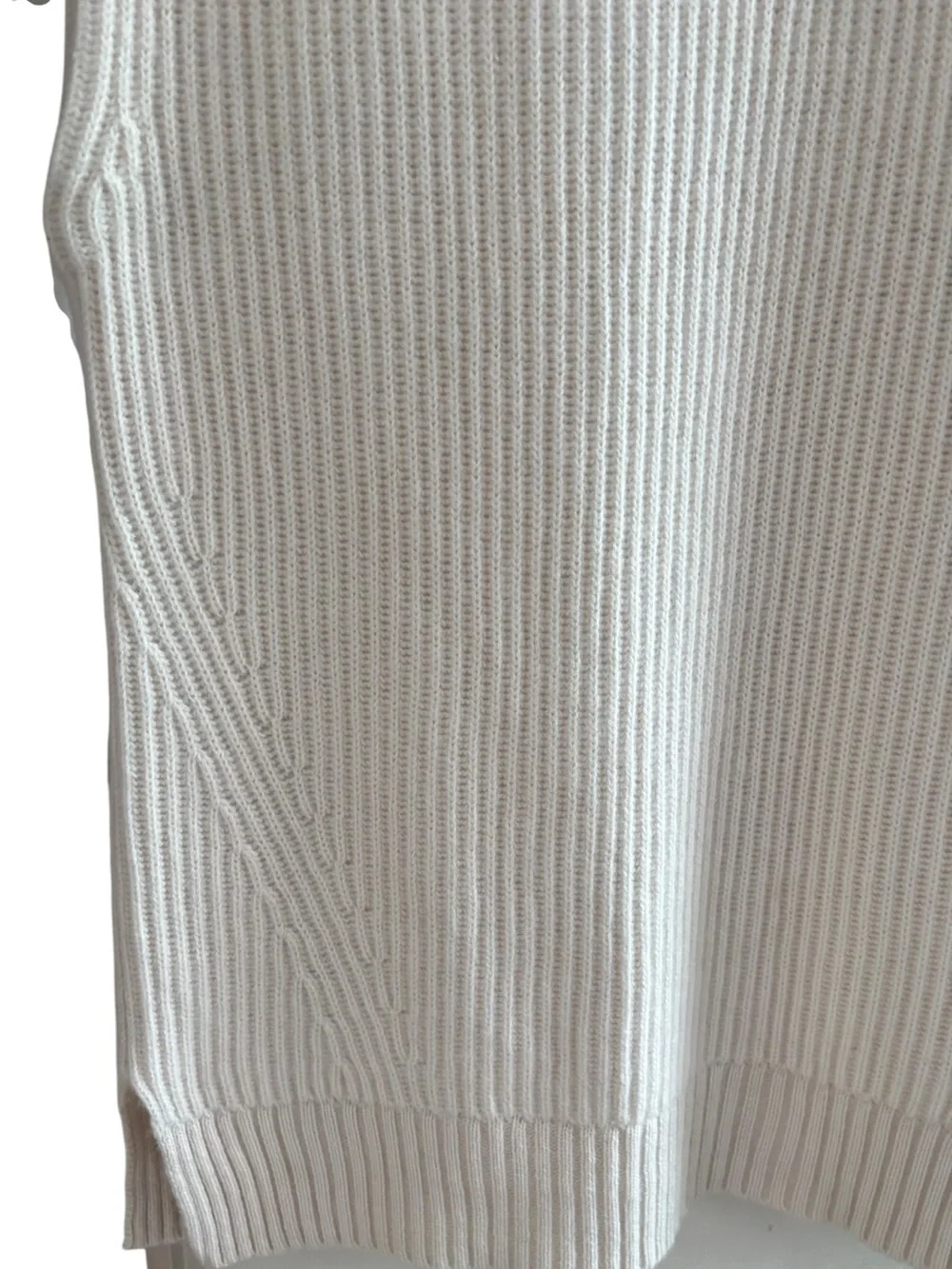 J. Crew 100% Cashmere Sleeveless Ribbed High Neck Sweater Vest in Ivory M-L